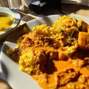 a plate of food on a table