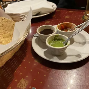 Lentil flatbread with assorted accompaniments