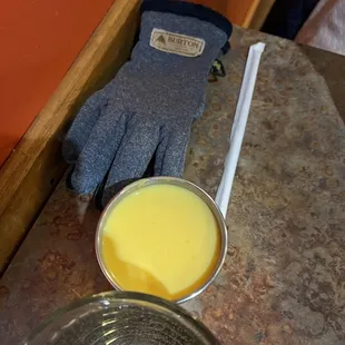 Mango Lassi (it's a sweet yummy beverage. Not to be confused w a K-9)