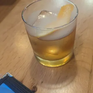 a drink in a glass