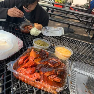 4 way (Doyle the rib portion since chicken was still cooking)