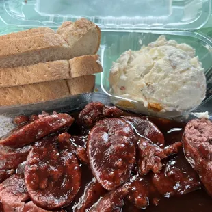 Link small plate.. I'm not familiar with this method hot links, tasted like a sausage crumble with all the gretty imperfections