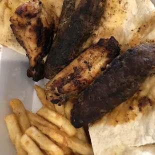 grilled meat and french fries