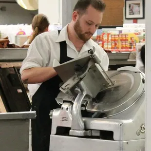a man working in the kitchen