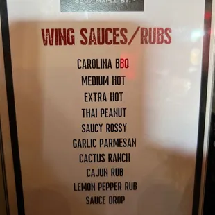 Wing sauces