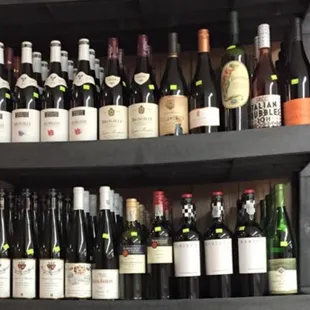 shelves of wines