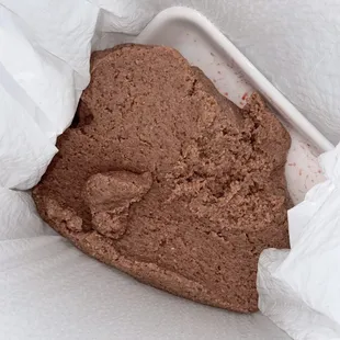 a piece of cake in a plastic container