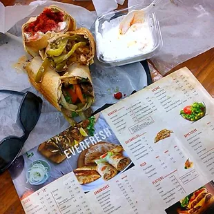 10 bucks got Chicken n Beef Shawarma n Sojuk sandwich. Tub or Toum only 2 bucks. We Love  this place