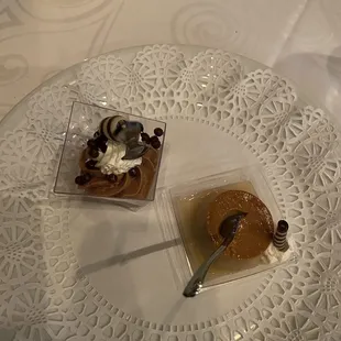 two desserts on a plate