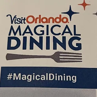 a picture of a sign that says visit orlando magical dining