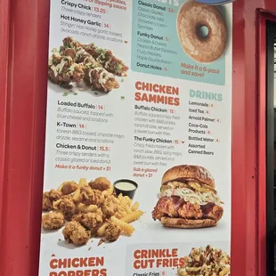 chicken wings and fried chicken, menu