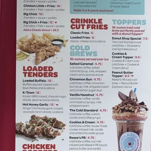 the menu