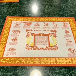 a chinese zodiac sign on a table