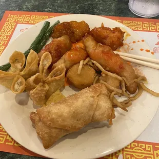 Selections from the hot food bars