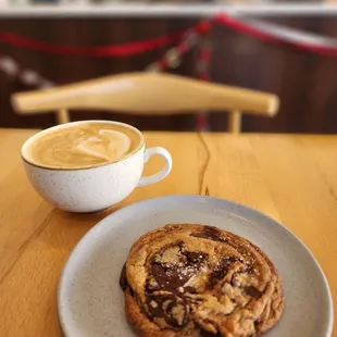 Soy Sauce Caramel Latte and Banana Bread Chocolate Chip cookie