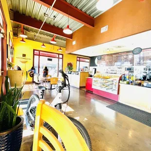 the interior of a coffee shop