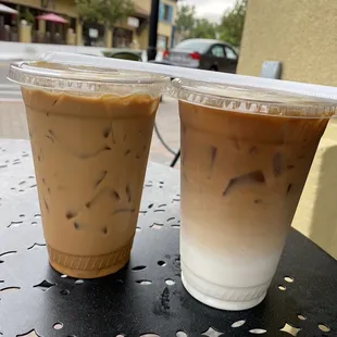 Viet Coffee (L), Latte (R)