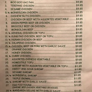 menu