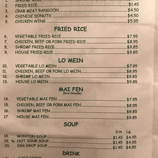 menu