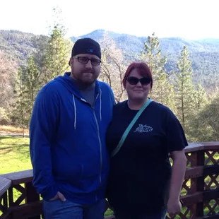 Eddie snapped this pic of us on the wrap around porch just before we left.