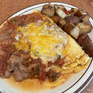 Mexican omelette super dense eggs with everything on top not my kind of omelette