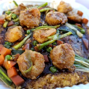 Shrimp egg foo young.
