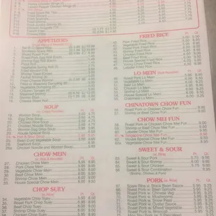 menu