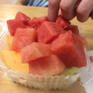 Watermelon, honeydew, cantaloupe, and pineapple. All ripe and fresh--$3.99