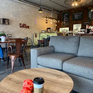 a coffee cup on a coffee table