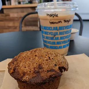 Maple brown sugar latte + pumpkin muffins from Dough Girl