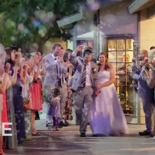 Grand Exit of Jeremy &amp; Amy out of Hodel's restaurant in Bakersfield.