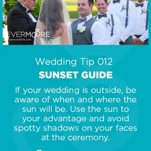 We've got Wedding Day Tips that will help make your video awesome!