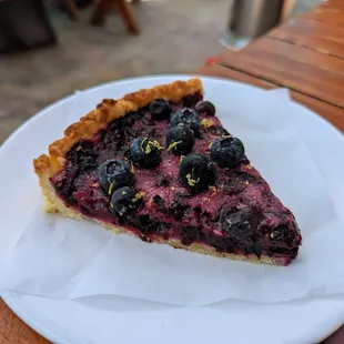 Blueberry Tart - blueberries, lemon, coriander, &amp; olive oil crust.