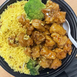 $9.99 | 4. General Tso&apos;s Chicken - served w/ pork fried rice &amp; soup or soda. Very basic flavor, not worth ordering