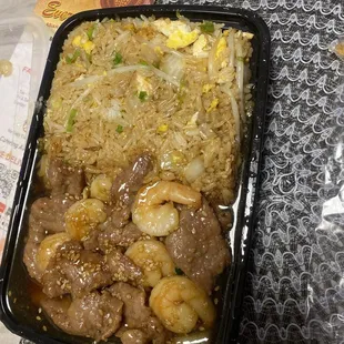 Beef and shrimp Hibachi 2-Meat Plate