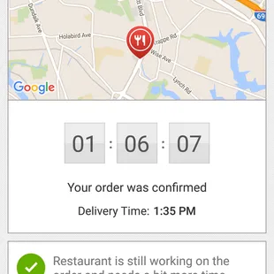 Confirmation of lateness. Ended up 10 minutes later than that.