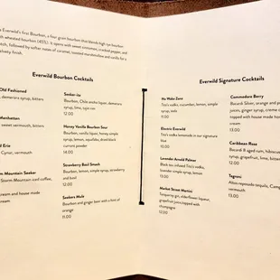 Everwild specialty &amp; featured cocktails