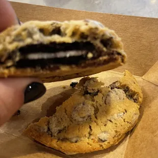 Oreo stuffed cookie inside