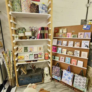 Books, wrapping paper, gift bags, etc