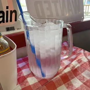Glass of ice water.  Love that&apos;s in a huge pitcher!!!