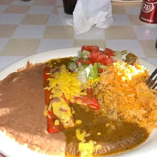 Enchiladas,rice &amp; beans
