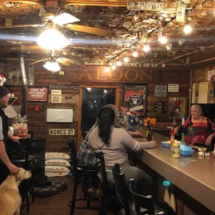 Dollar ceiling and bar area