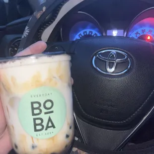 Dirt milk tea w boba