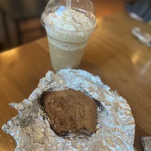 Cookie butter frapp, brown sugar scone