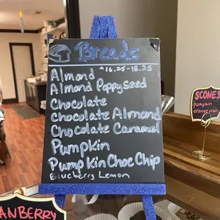 a display of desserts