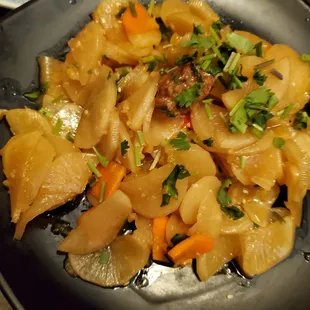 a closeup of a plate of food