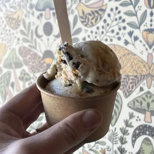 Delicious ice cream dessert to end our pizza making class.