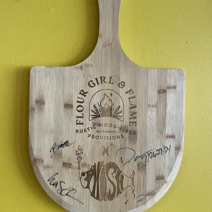 Phish autographed pizza paddle.