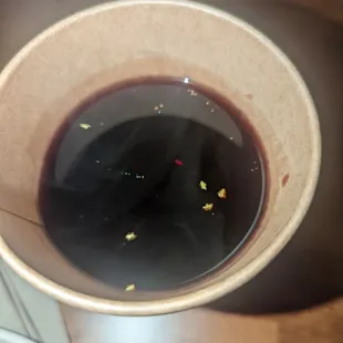 I glitter bombed my wine with maple infused cotton candy!