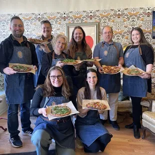 My teams finished pizzas from the pizza making class.